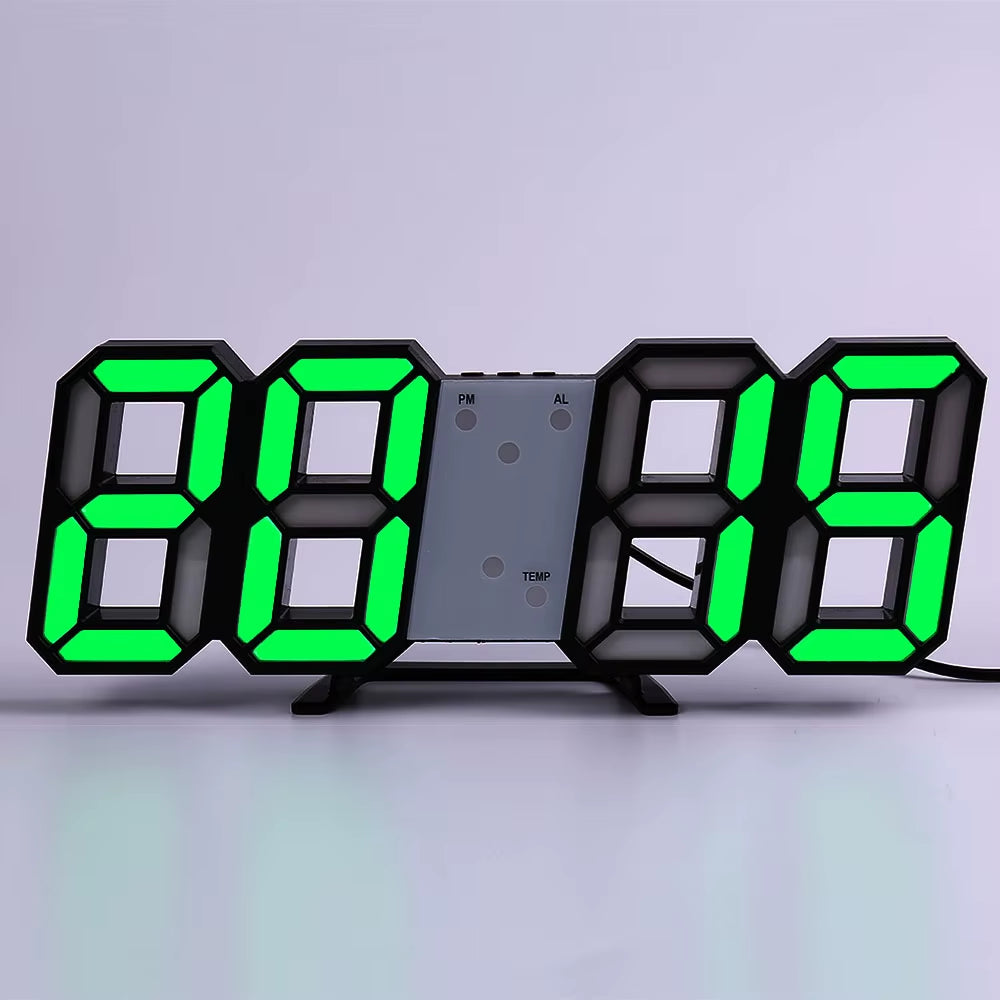 LED Digital Wall Clock Alarm Date Temperature Automatic Backlight Table Desktop Home Decoration Stand Hang Clocks