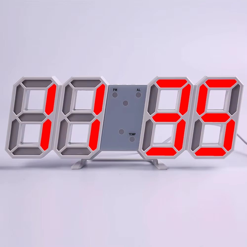 LED Digital Wall Clock Alarm Date Temperature Automatic Backlight Table Desktop Home Decoration Stand Hang Clocks