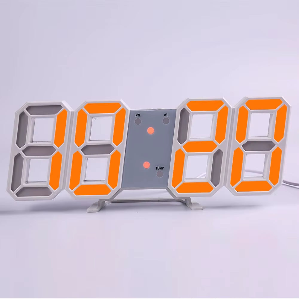 LED Digital Wall Clock Alarm Date Temperature Automatic Backlight Table Desktop Home Decoration Stand Hang Clocks