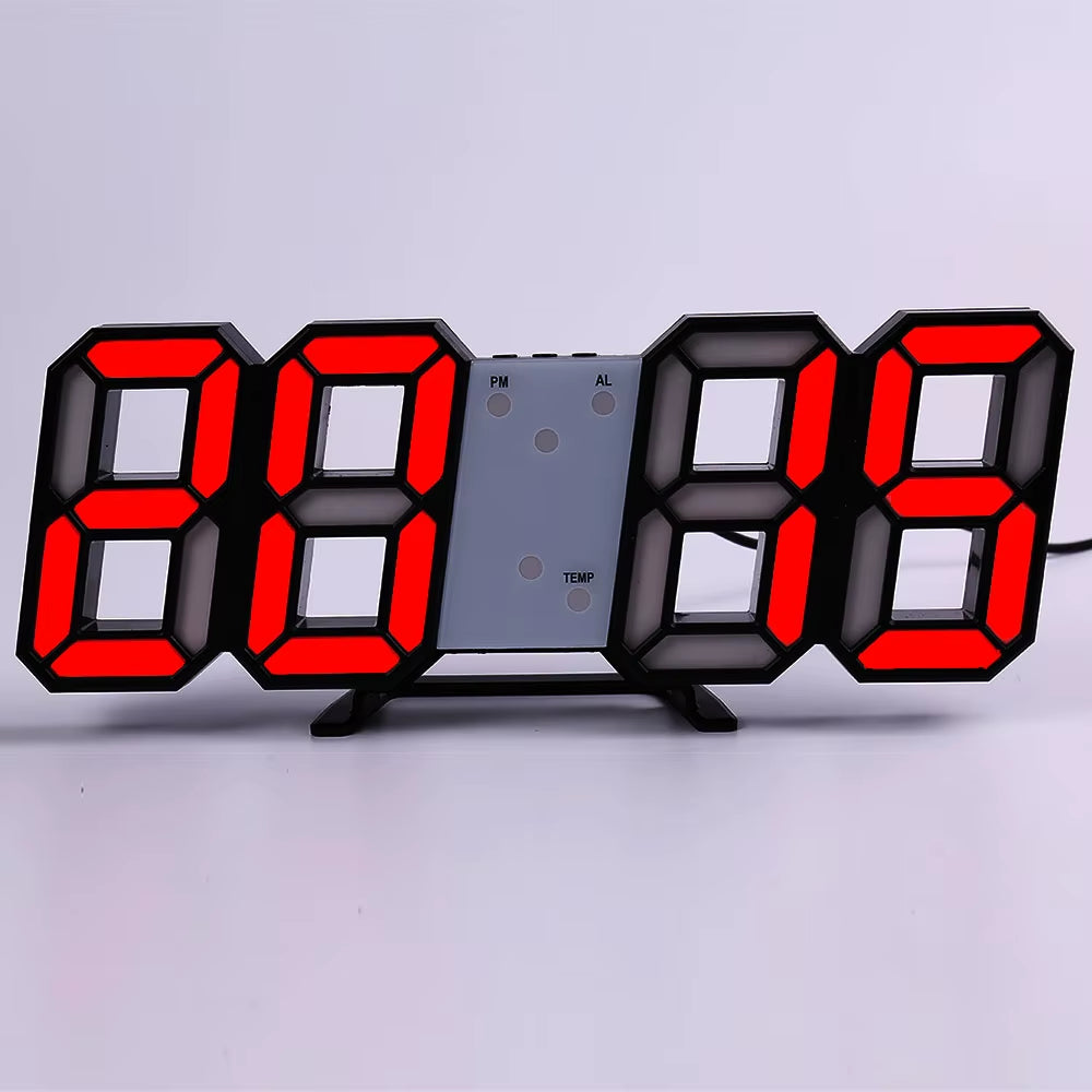 LED Digital Wall Clock Alarm Date Temperature Automatic Backlight Table Desktop Home Decoration Stand Hang Clocks