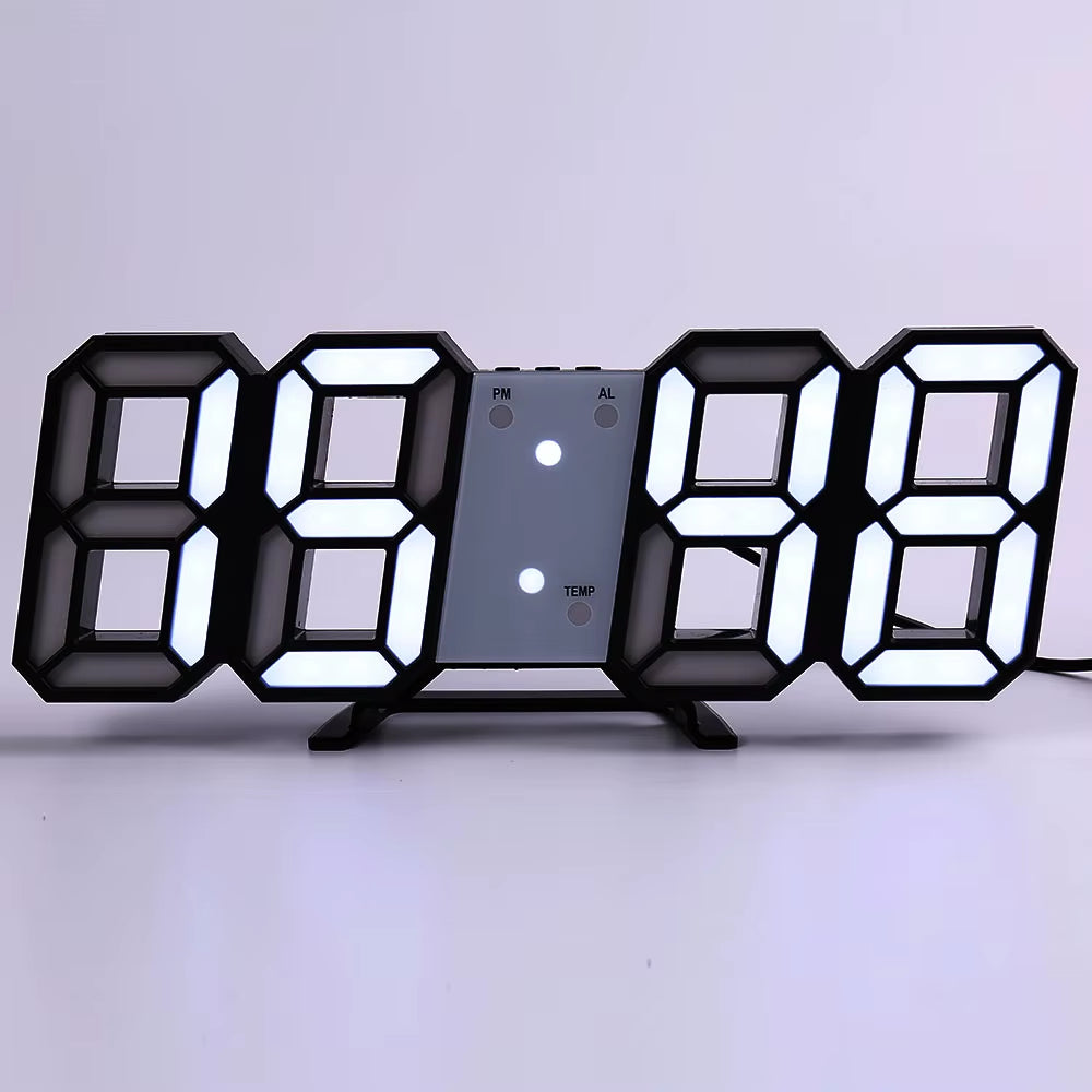 LED Digital Wall Clock Alarm Date Temperature Automatic Backlight Table Desktop Home Decoration Stand Hang Clocks