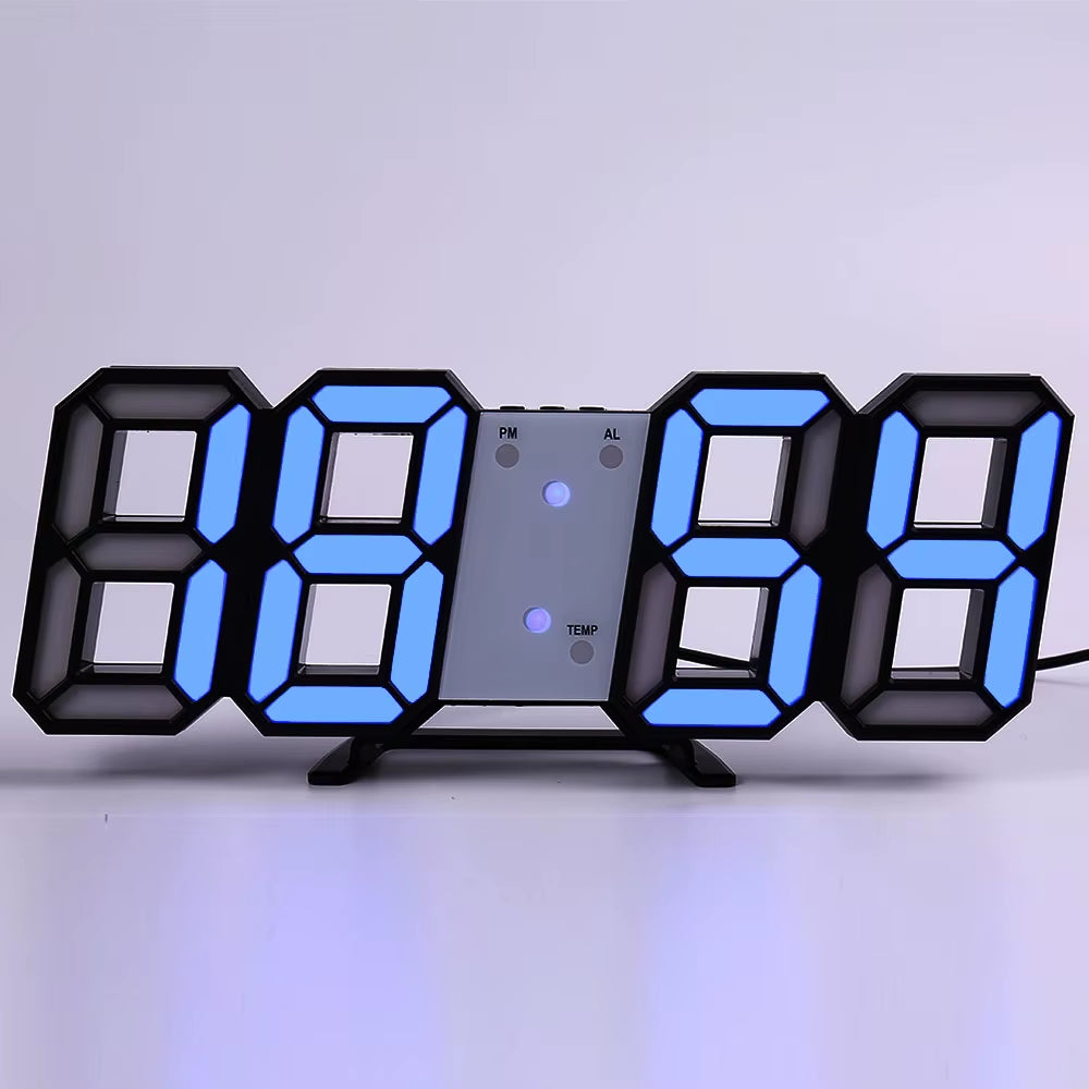 LED Digital Wall Clock Alarm Date Temperature Automatic Backlight Table Desktop Home Decoration Stand Hang Clocks