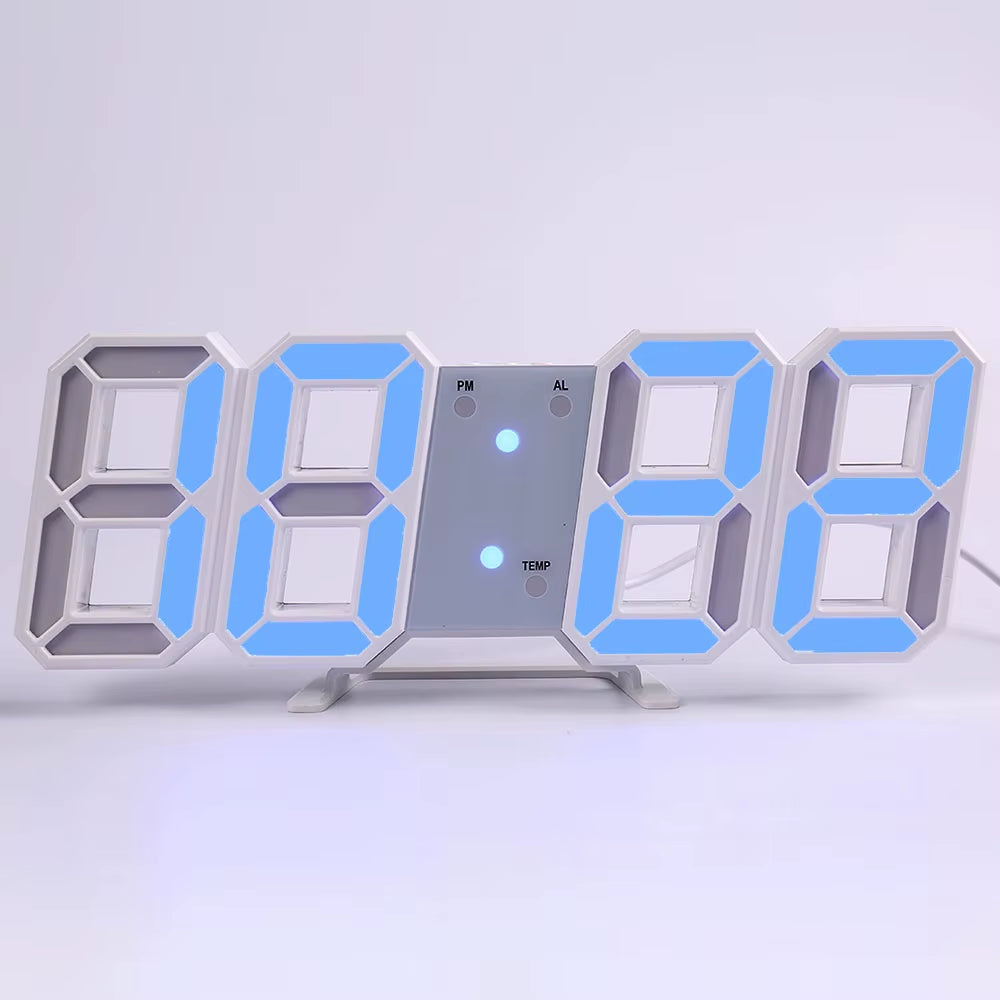 LED Digital Wall Clock Alarm Date Temperature Automatic Backlight Table Desktop Home Decoration Stand Hang Clocks