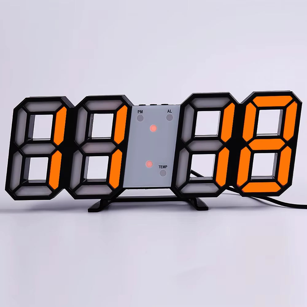 LED Digital Wall Clock Alarm Date Temperature Automatic Backlight Table Desktop Home Decoration Stand Hang Clocks