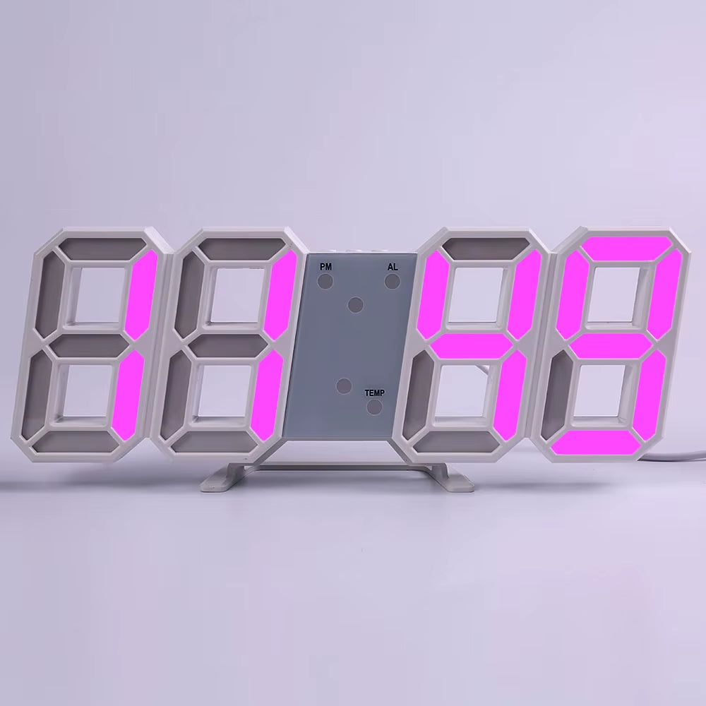 LED Digital Wall Clock Alarm Date Temperature Automatic Backlight Table Desktop Home Decoration Stand Hang Clocks